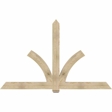 Ekena Millwork Redmond Rough Sawn Timber Gable Bracket, Douglas Fir, 96"W x 60"H x 4"D x 6"F, 15/12 Pitch GBW096X60X0406RED00RDF